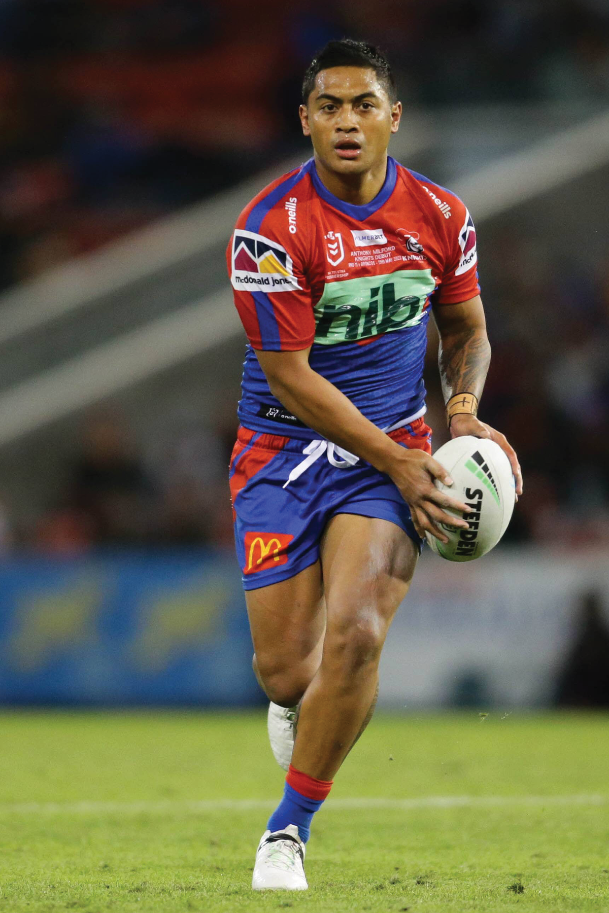 Anthony Milford playing rugby league for Newcastle