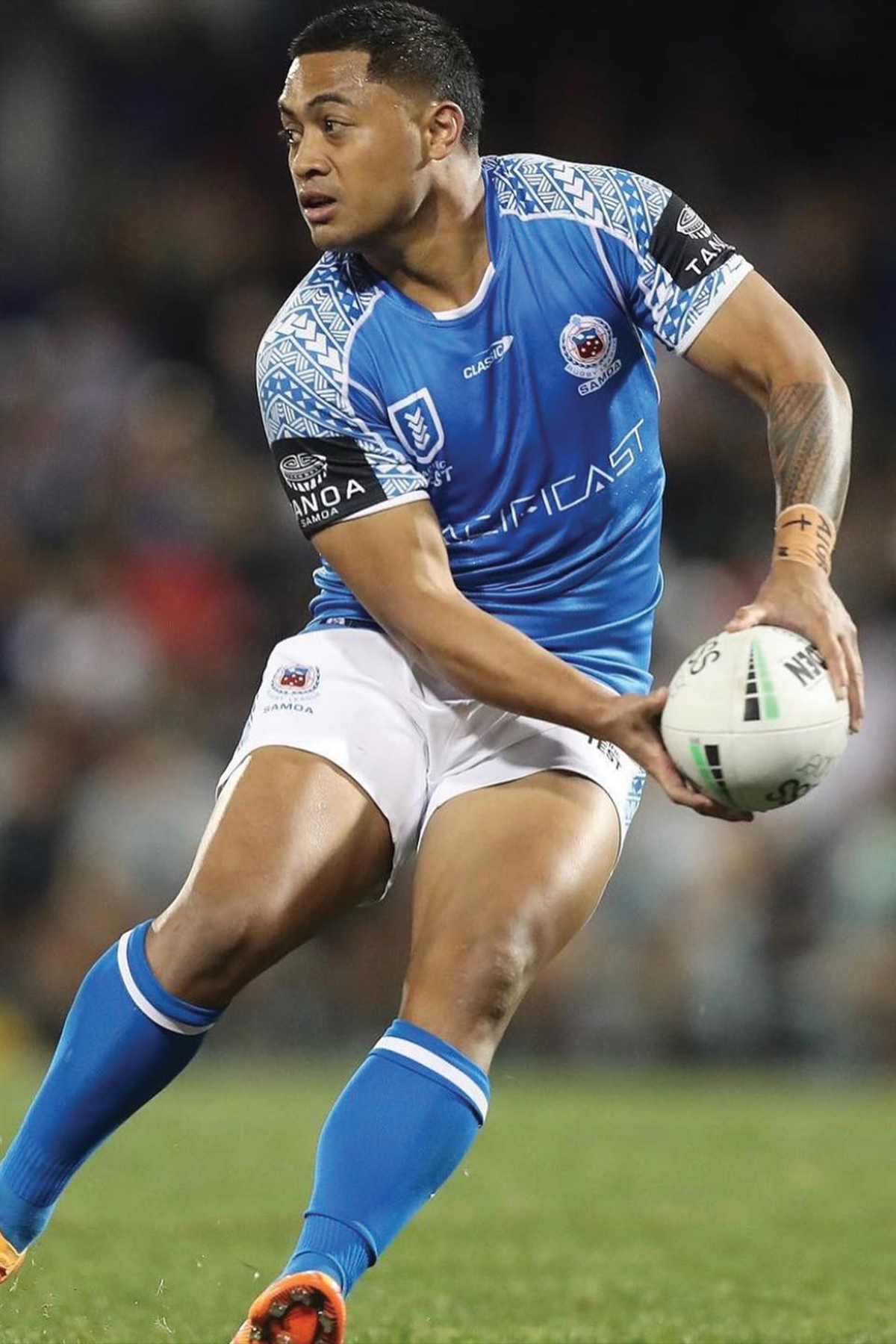 Anthony Milford playing rugby league for Samoa
